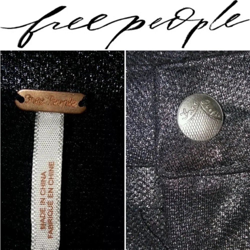 FREE PEOPLE. Black Metallic Moto‎ Size 26